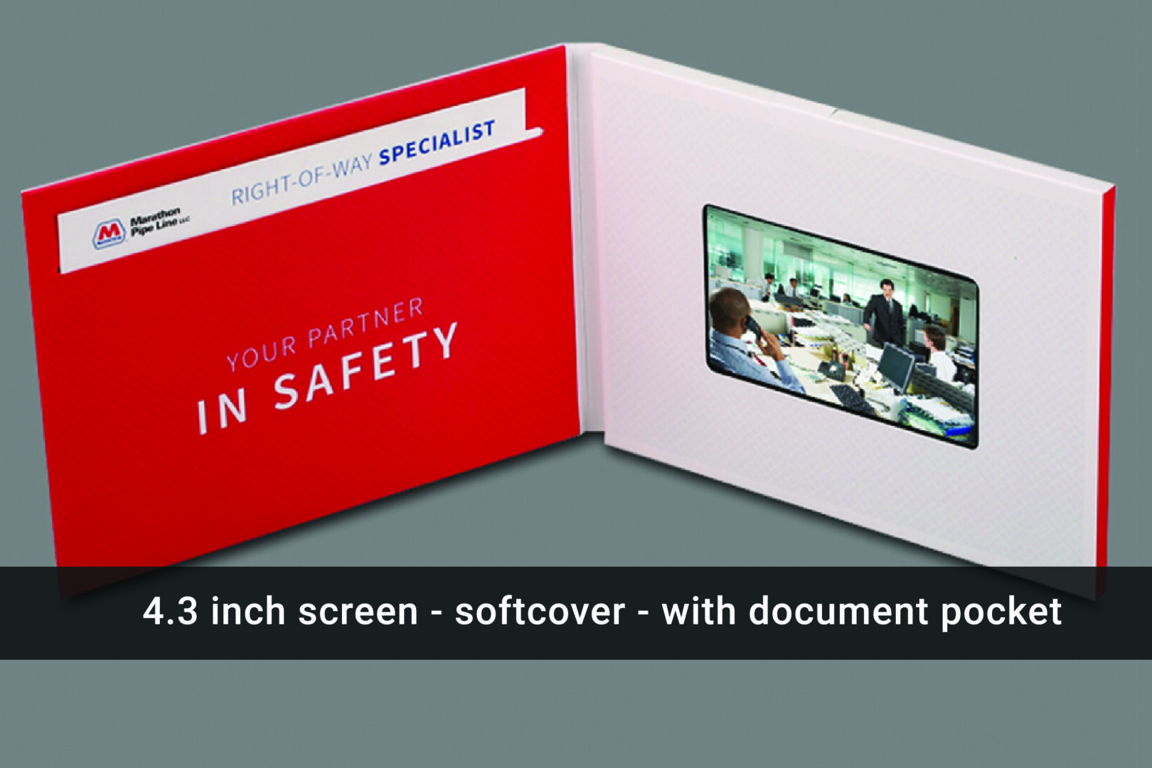 A video brochure with a presentation of a meeting.