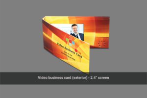 A video business card with an image of a person.