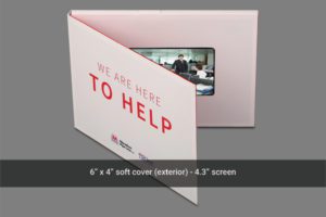 A video brochure with a picture of the front and back.