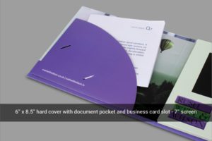 A hard cover with document pocket and business card slot.